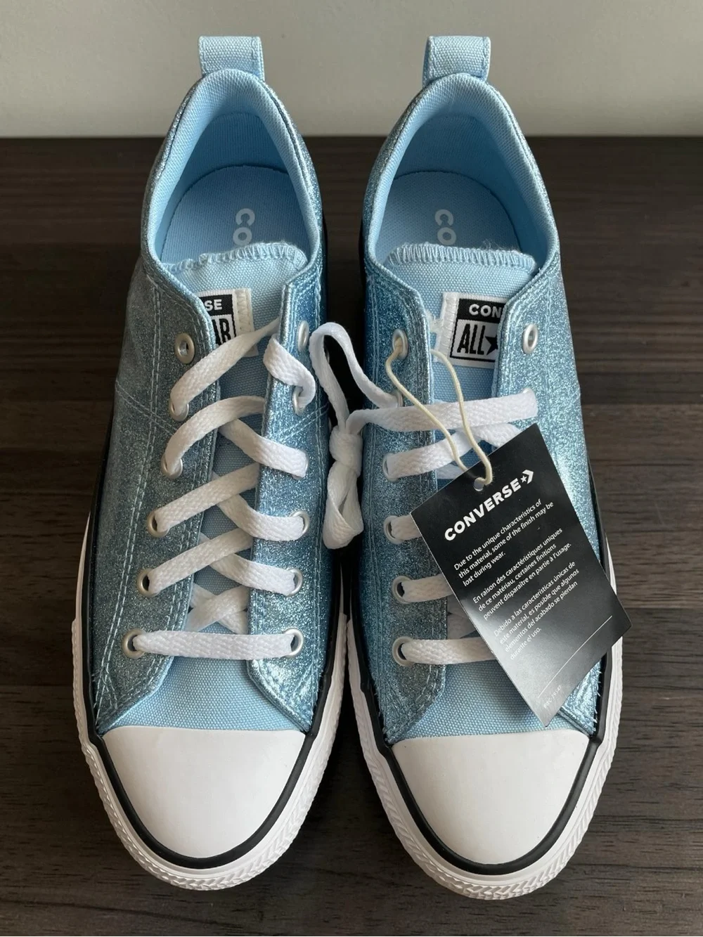 Converse CTAS Madison Ox Light Blue Glitter Low Tops - Women’s 8 (Kids 7) NWB